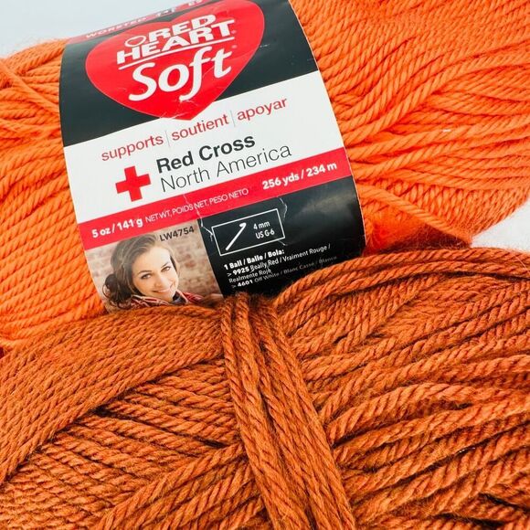 Red Heart Soft Caron Simply Soft Heather Yarn Mixed Lot Deep Teal Tangerine Leaf - Picture 4 of 15